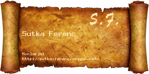 Sutka Ferenc névjegykártya